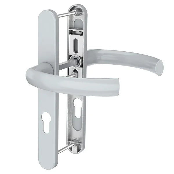 Maner usa termopan, Jowisz, exterior, 85 x 32 mm, cu arc, material aluminiu, culoare argintiu