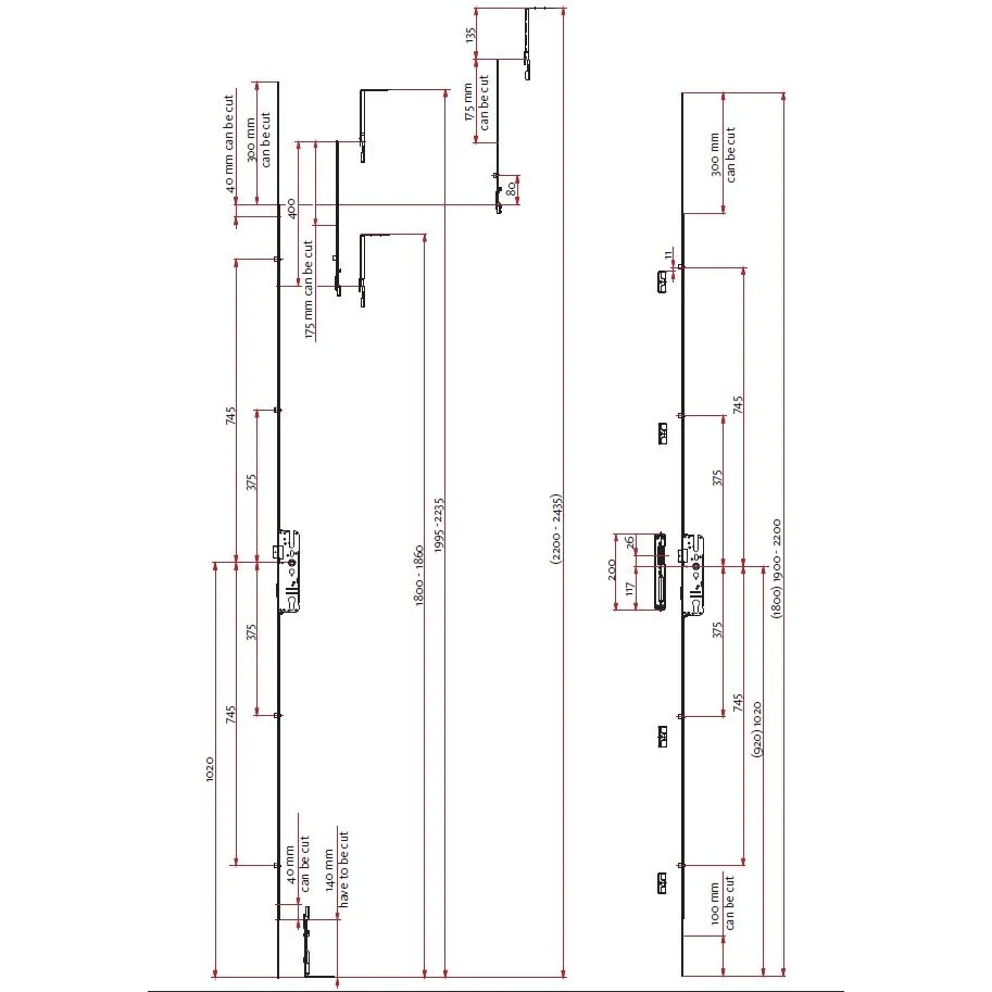 Broasca inchidere multipunct cu 4 role, ARX, dornmass 25 mm, interax 92 mm, placa frontala 16 mm, actionare din maner
