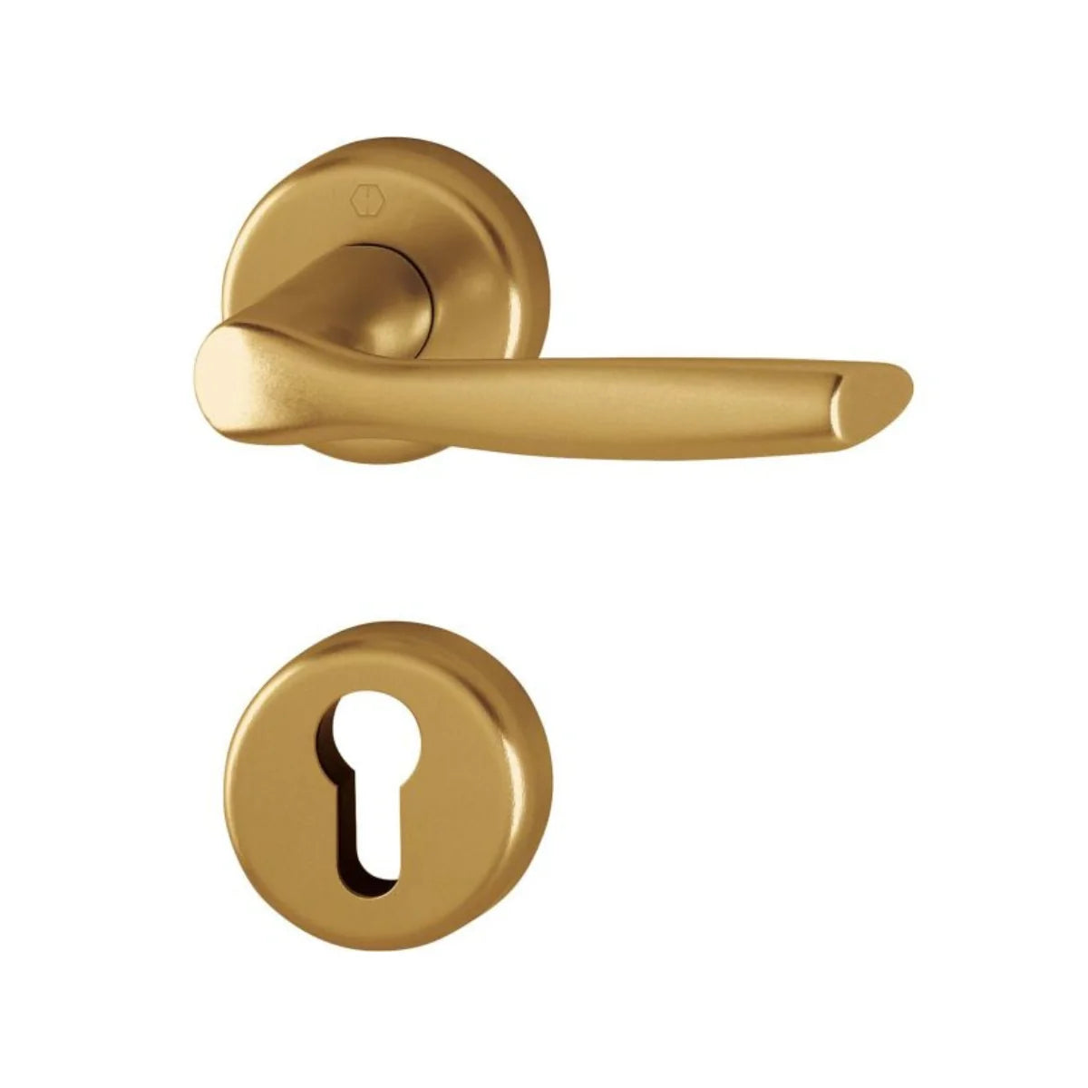 Maner usa interior, Hoppe Milano, cu rozeta pentru cilindru, material aluminiu, culoare bronz, 119 x 44 mm