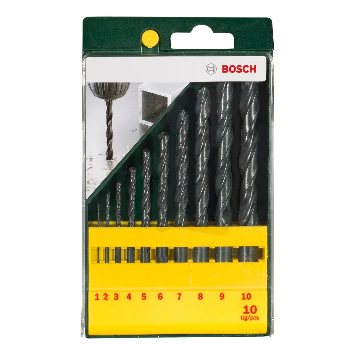 Set 10 burghie pentru metal, Bosch, diametre de la 1mm la 10mm (2607019442)