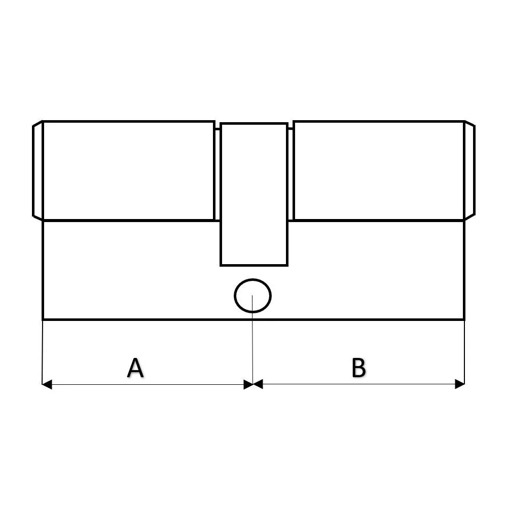 Butuc usa, cilindru, Yale, dimensiune 45 x 55, din alama, finisaj nichel lucios, surub de fixare, 3 chei