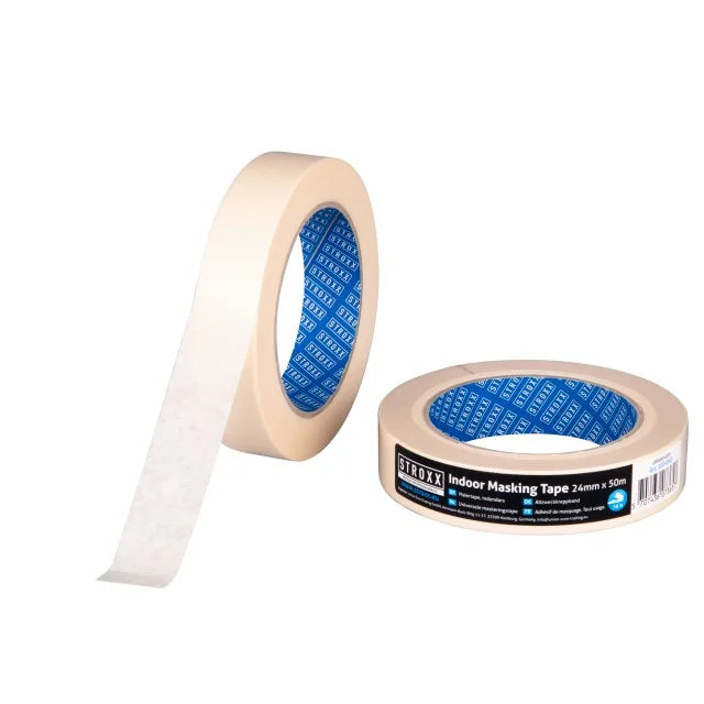 Banda de mascare, STROXX, culoare alba, latime 24 mm, lungime 50 metri