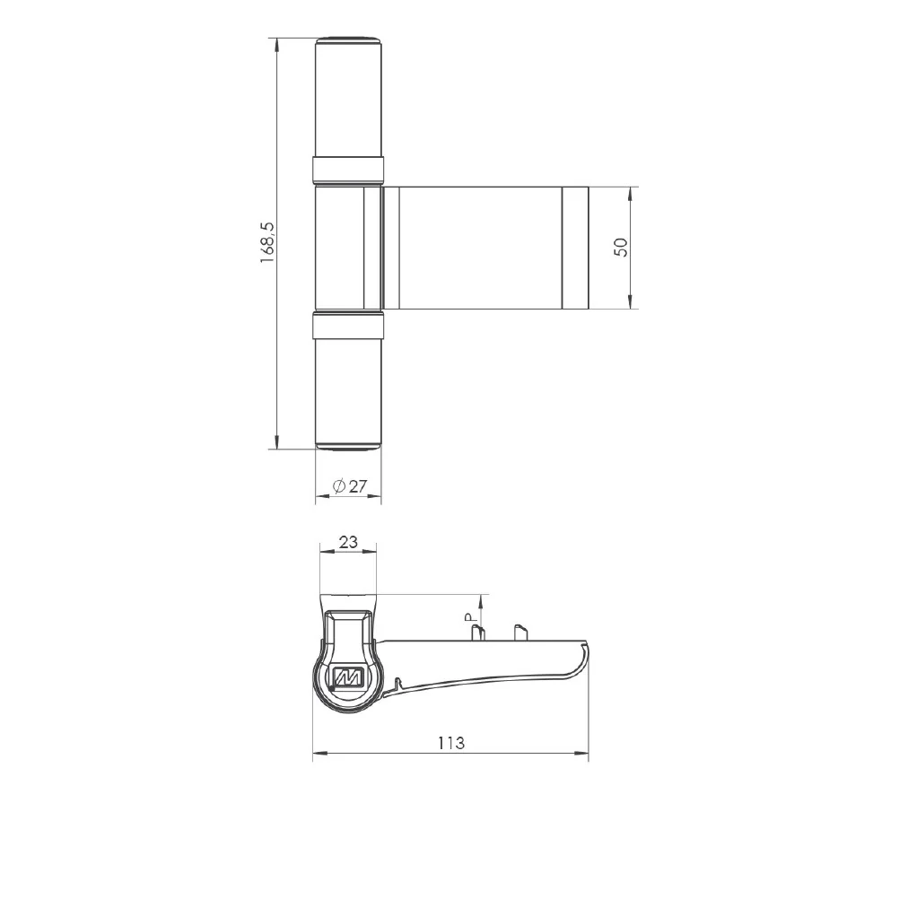 Balama usa termopan, Wala AXL, 3 parti, reglabilă 3D, inaltime cercevea 16-22 mm, max 160 kg, culoare bronz