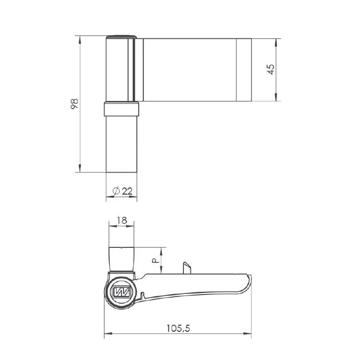 Balama usa termopan, Wala AXM, reglabilă 3D, inaltime cercevea 18-24 mm, max 120 kg, culoare bronz