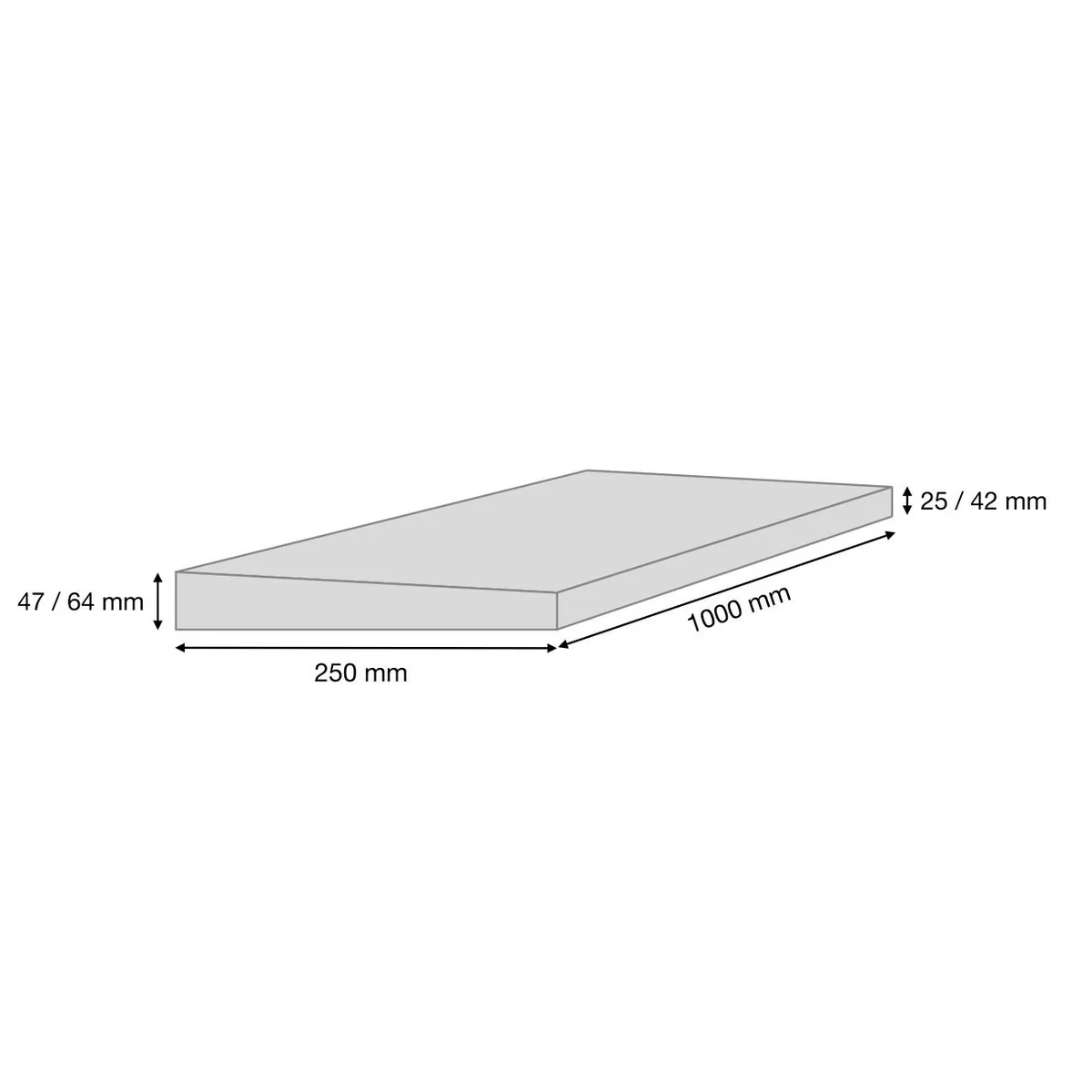 Profil termoizolare si fonoizolare, blaugelb, pentru pervaz exterior 25-47x250x1000mm inclinatie 5 grade