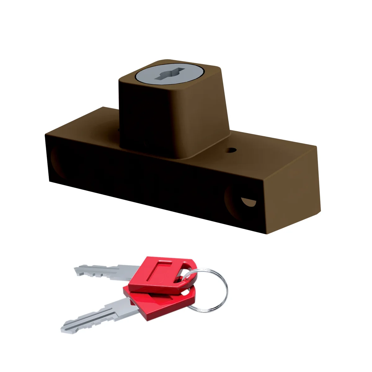 Dispozitiv de siguranta pentru copii impotriva deschiderii ferestrelor, culoare maro