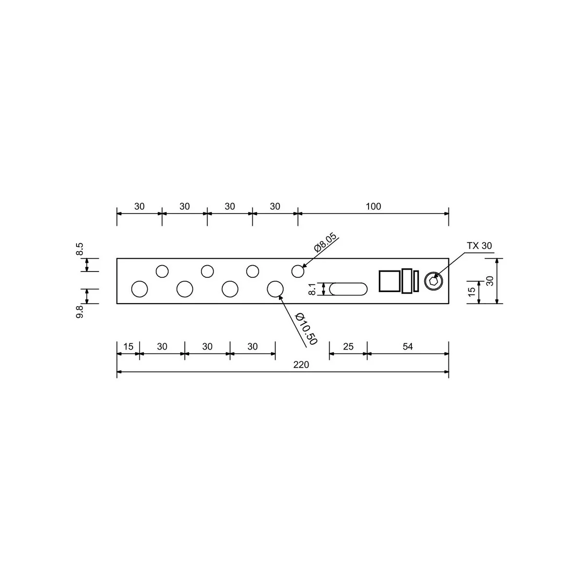 Ancora de montaj Blaugelb Protect lungime 220 mm cu surub de ajustare de 50 mm