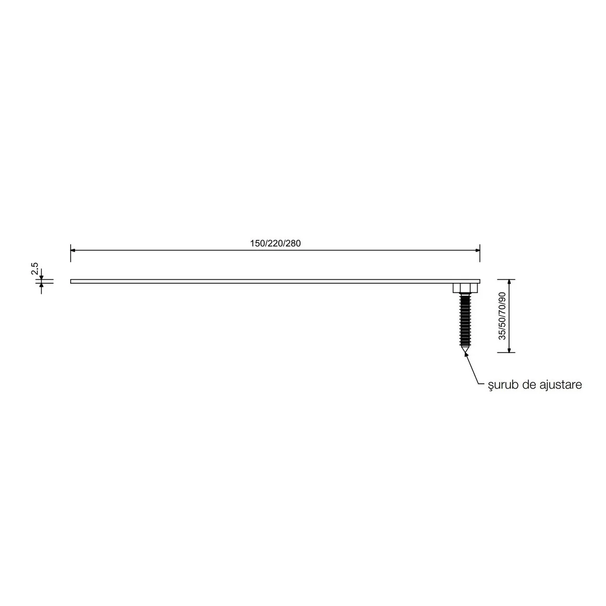 Ancora de montaj Blaugelb Protect lungime 220 mm cu surub de ajustare de 50 mm