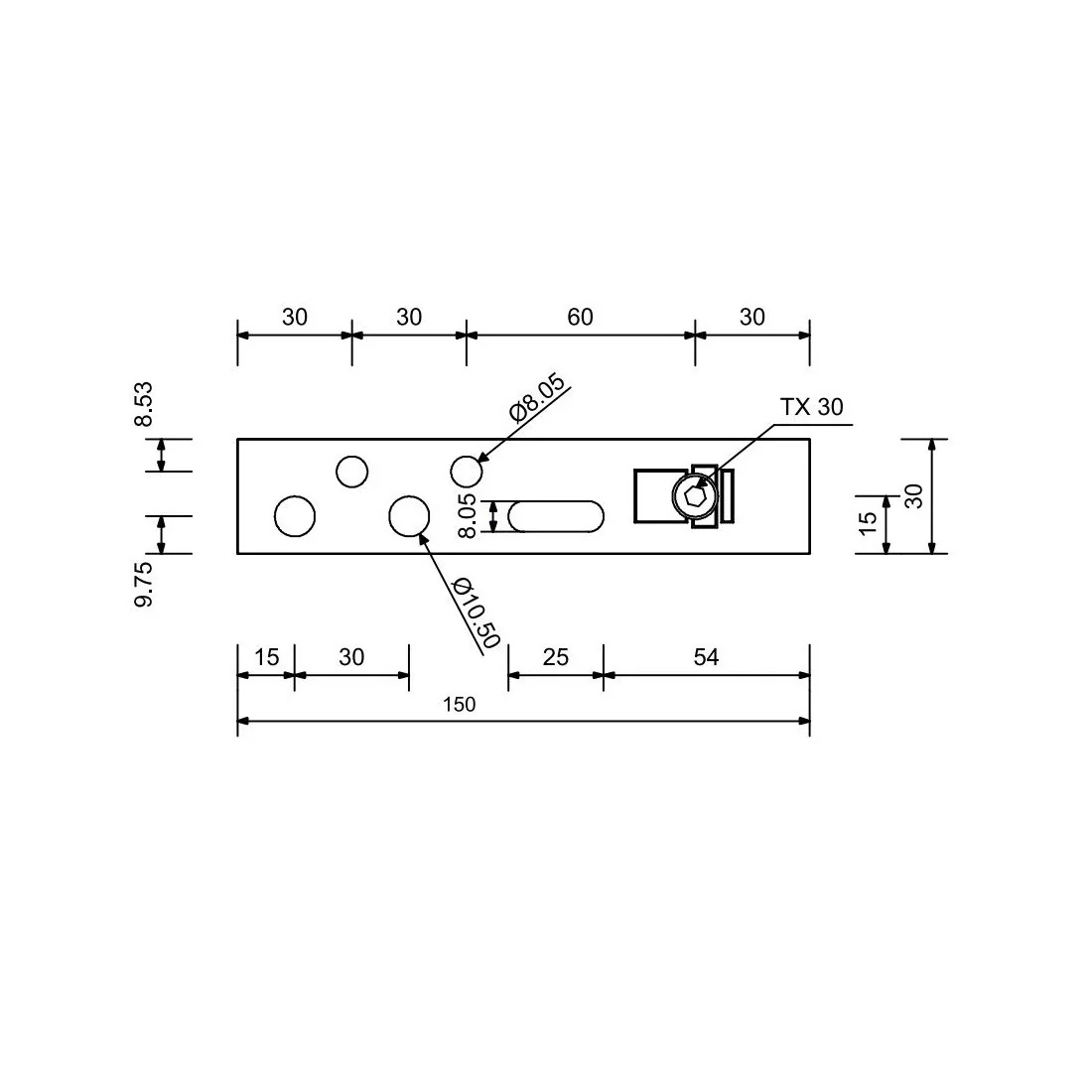 Ancora de montaj Blaugelb Protect lungime 150 mm cu surub de ajustare de 35 mm