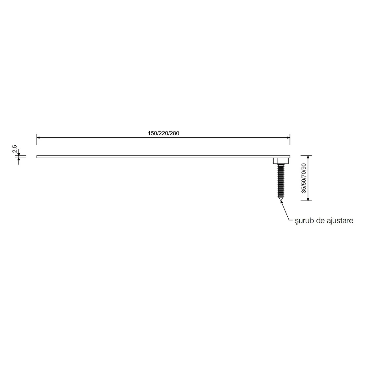 Ancora de montaj Blaugelb Protect lungime 150 mm cu surub de ajustare de 90 mm