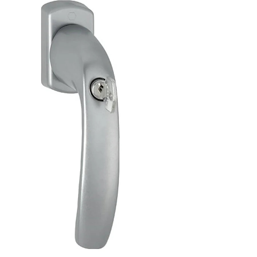 Maner fereastra, Hoppe New York, material aluminiu, culoare titan F9, patrat 40 mm, cu cheie