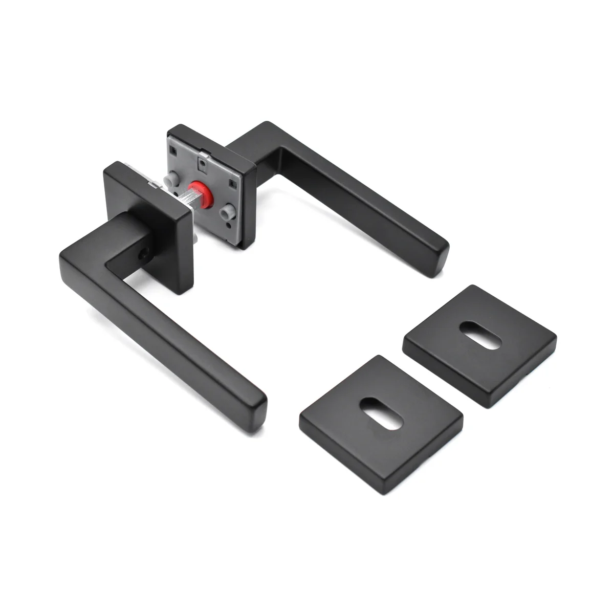 Set garnitura pentru usi de interior, Clio, cu rozeta pentru cheie dimensiune 50x50 mm, culoare negru