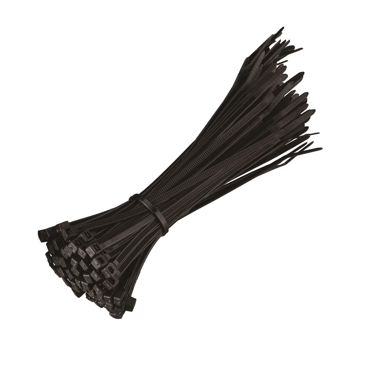 Set coliere din plastic, STROXX, lungime 100 mm, latime 2.5 mm, culoare negru, 100 de bucati