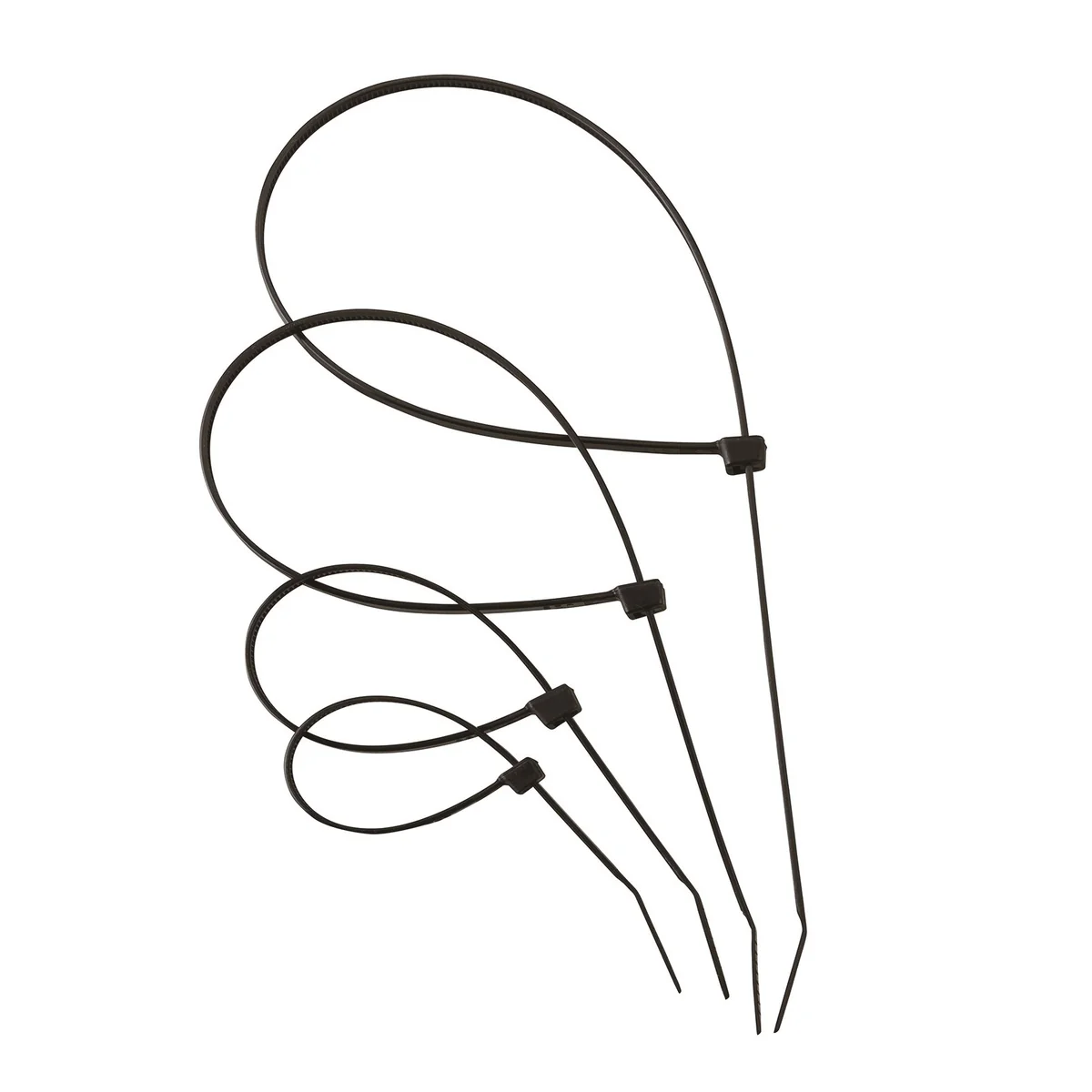 Set coliere din plastic, STROXX, lungime 380 mm, latime 4.8 mm, culoare negru, 100 de bucati