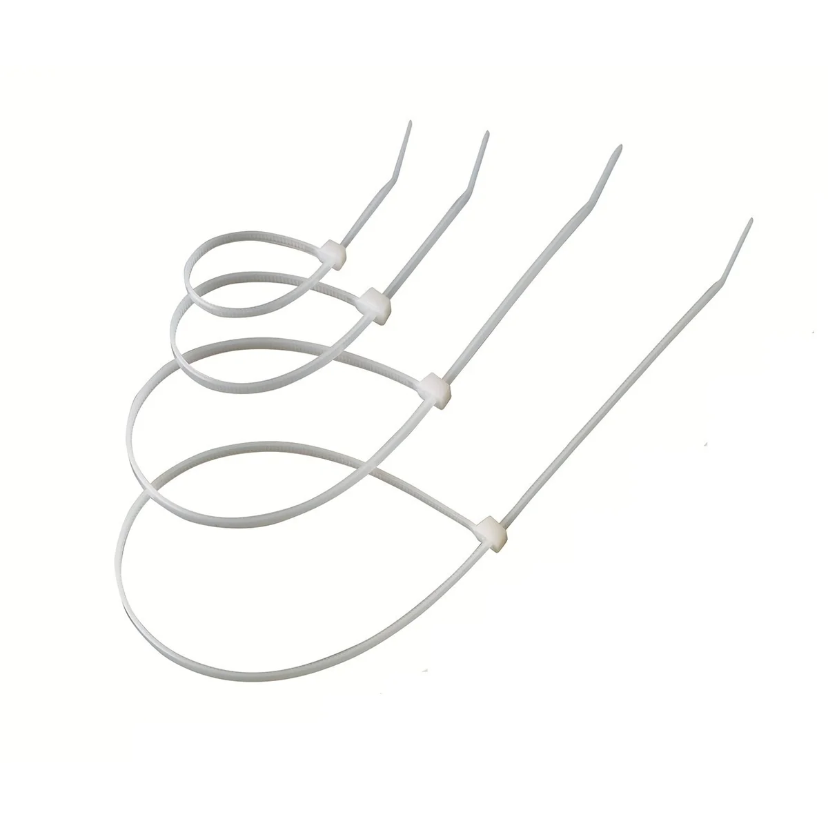 Set coliere din plastic, STROXX, lungime 300 mm, latime 4.8 mm, culoare transparent, 100 de bucati pe set