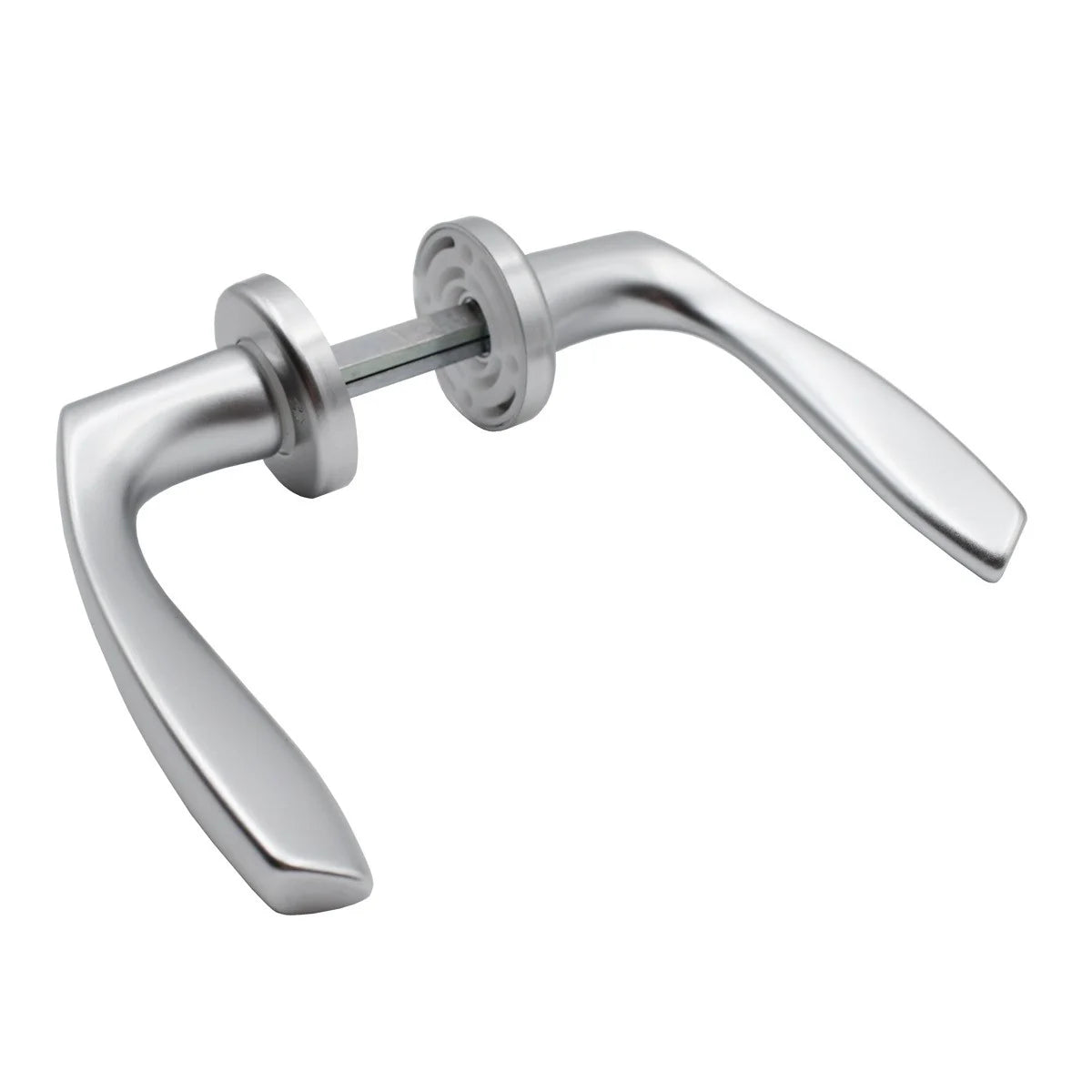 Maner usa interior, Hoppe Milano, cu rozeta pentru WC, material aluminiu, culoare argintiu, 119 x 44 mm