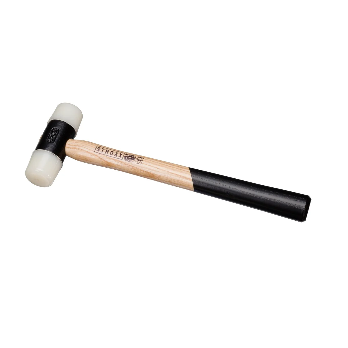 Ciocan din nailon, STROXX, cu coada de lemn, pentru suprafete sensibile marimea 5, diametru cap 40 mm