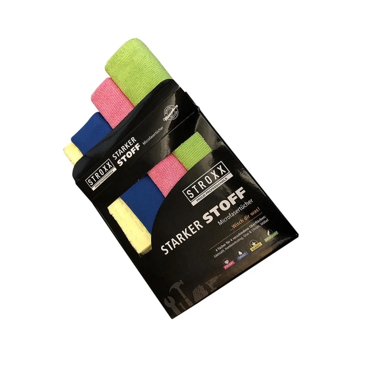 Lavete pentru curatare, STROXX, din microfibre, culori diferite, 4 bucati pe set