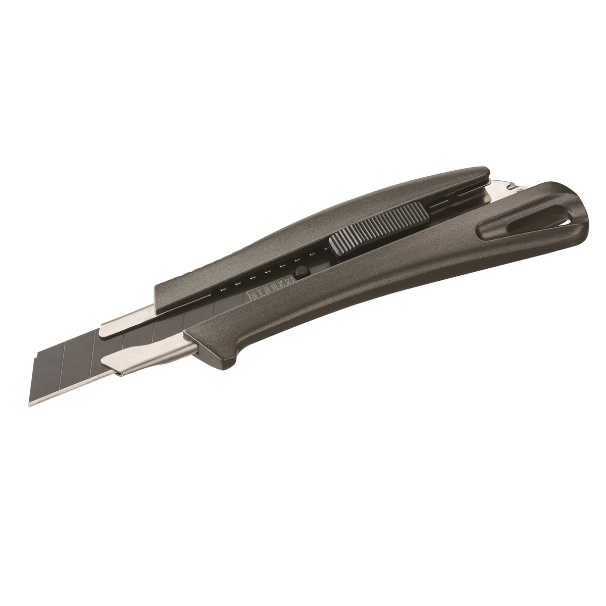 Cutter din aluminiu STROXX, latime lama 18 mm, culoare negru